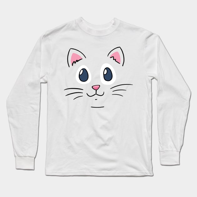 cat face mask and cartoon fashion Long Sleeve T-Shirt by Midoart